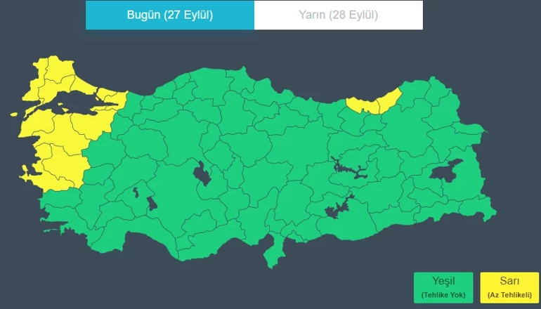 Meteoroloji’den Sağanak ve Fırtına Uyarısı