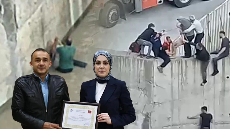 Borçka’da Derede Sürüklenen Eslem’i Kurtaran Kemal Ateş’e Plaket