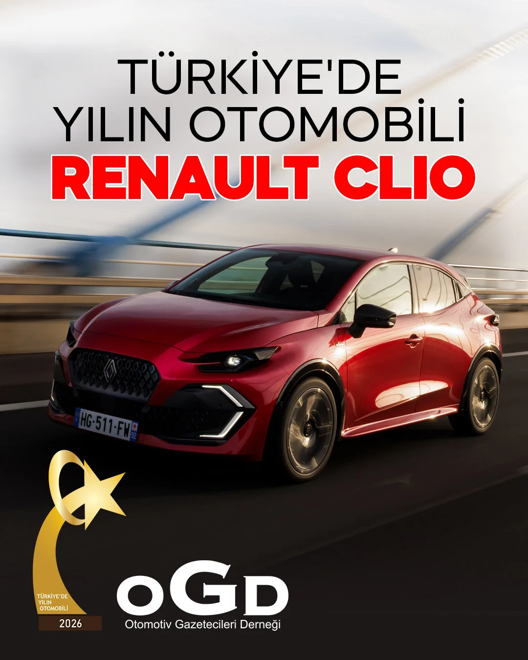 Türkiye’de Yılın Otomobili 2026 Seçildi: Zirvenin Sahibi Renault Clio Oldu