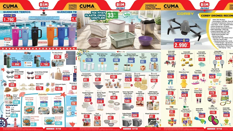 BİM 3 Temmuz Aktüel Ürünler Kataloğu Açıklandı