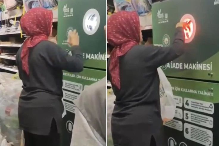 Bolu'da Depozito İade Makinesi Önünde Sıra Tartışması Kameraya Yansıdı