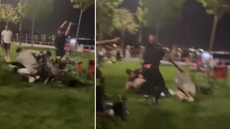 Kadıköy Caddebostan Sahili’nde Sopalı Yumruklu Kavga Kamerada