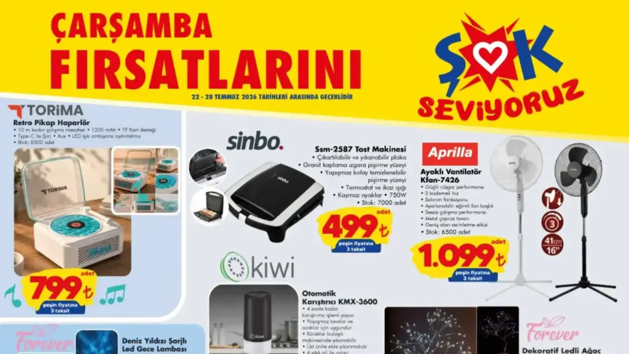 ŞOK Aktüel Ürünler Kataloğu Yayımlandı: 22-28 Temmuz İndirimli Ürünler Belli Oldu