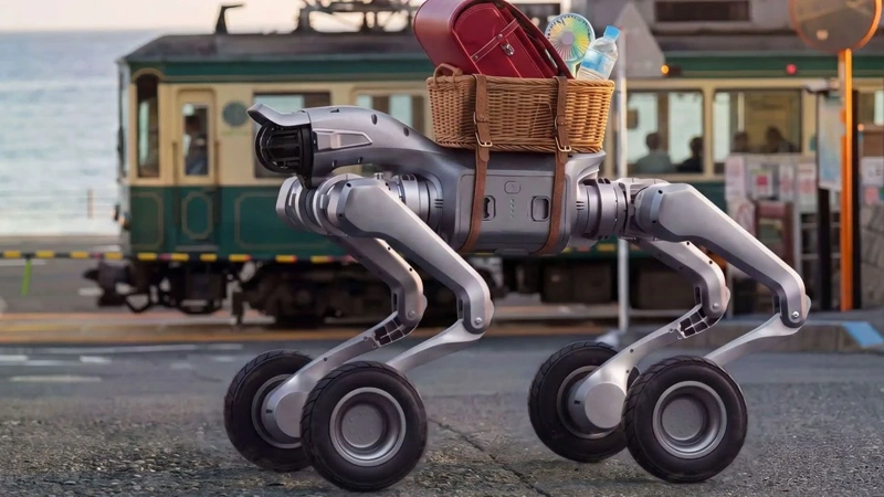 Unitree Yeni Robot Köpeği AS2-W'yi Tanıttı: Tekerlek Ve Dört Ayak Aynı Gövdede