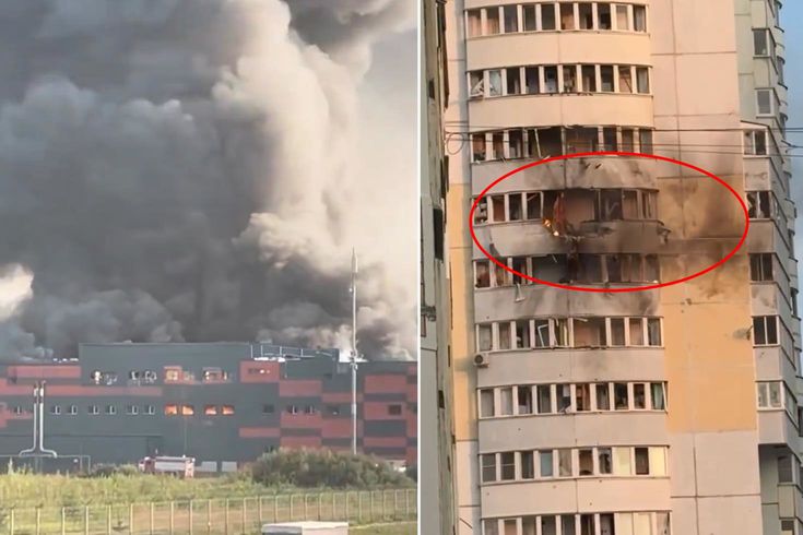 Moskova'ya 390'dan Fazla İHA İle Saldırı: Apartmanda Yangın Çıktı