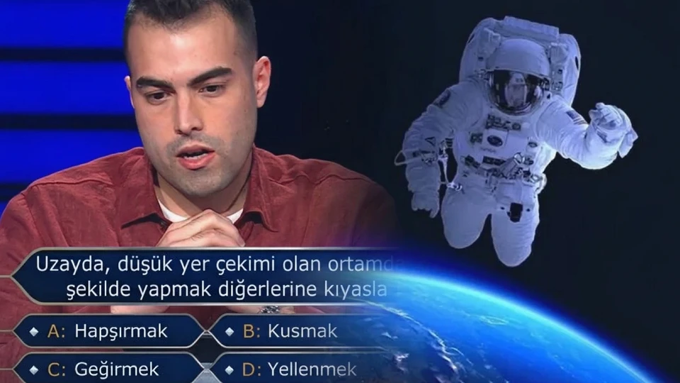 Milyoner’de 200 Bin TL’lik Uzay Sorusu: Düşük Yerçekiminde Hangisini Yapmak Zordur?